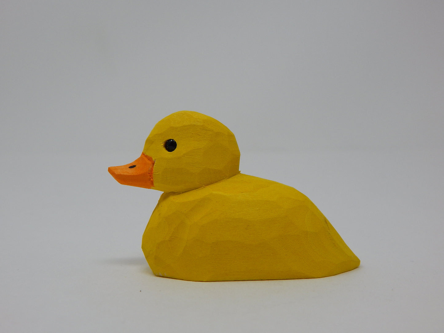 Baby Duck Yellow Bird Ornament Figure Statue Wood Decor Small Animal Miniature Carving