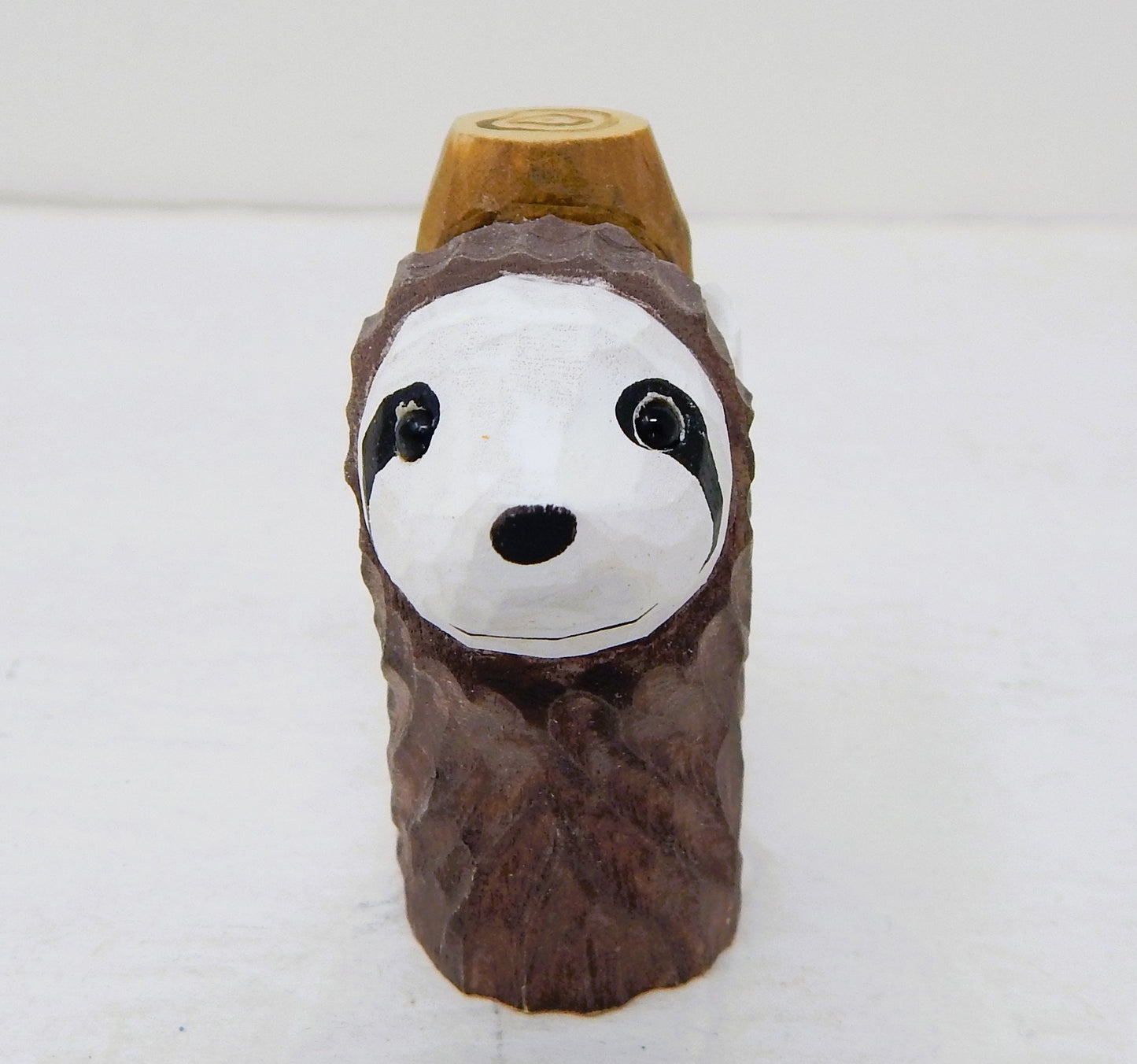 Sloth Keychain Ring Clip Charm Miniature Wood Mini Figurine Small Animal