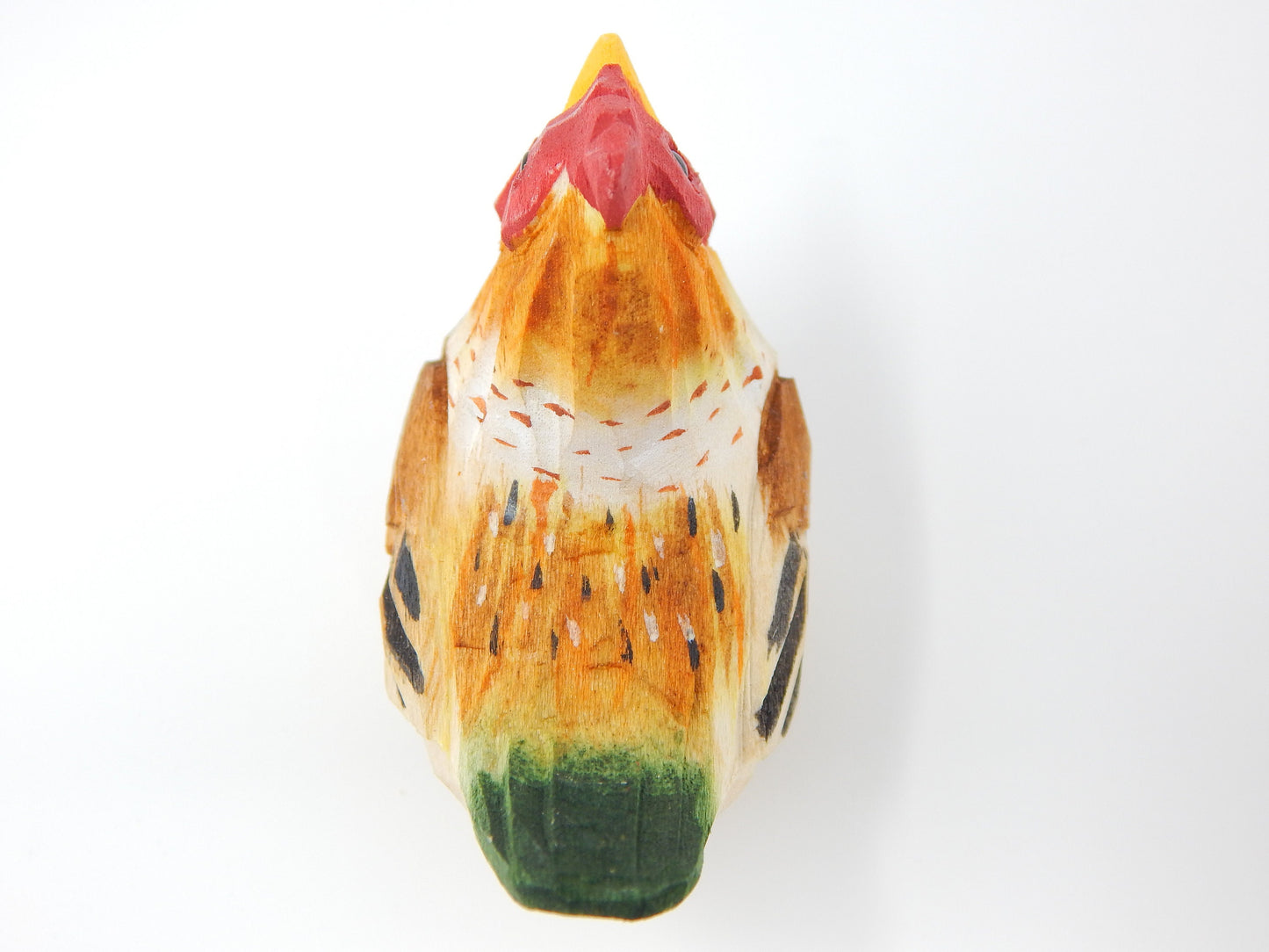 Hand-Carved Wooden Brown Hen Ornament – Rustic Hanging Bird Decor