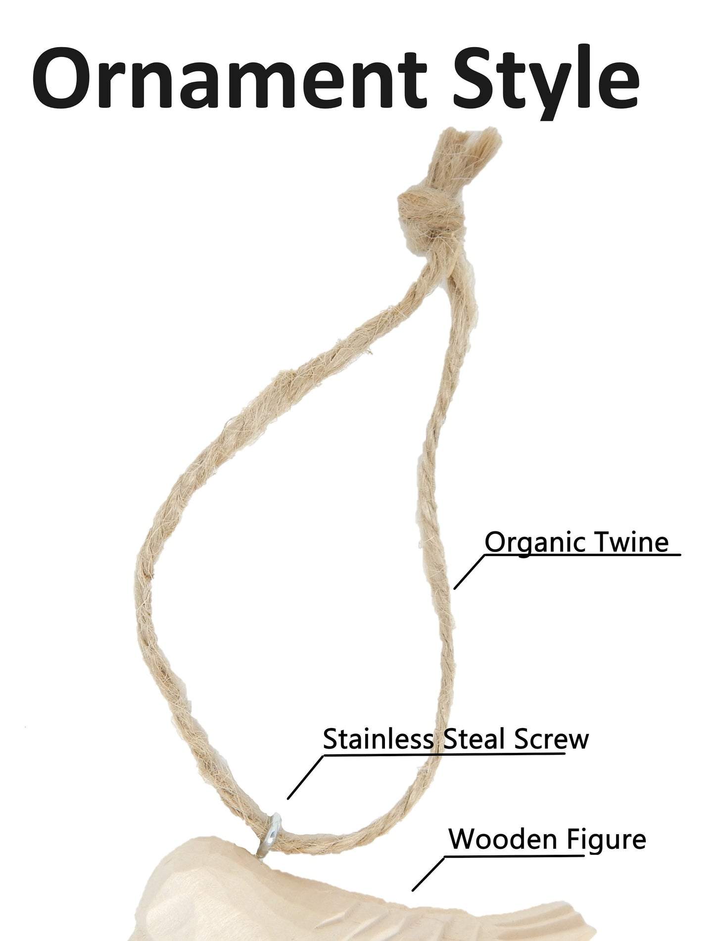 Barn Owl Ornament Handmade Wooden Hanging Decor Bird Rustic Carving Figurine