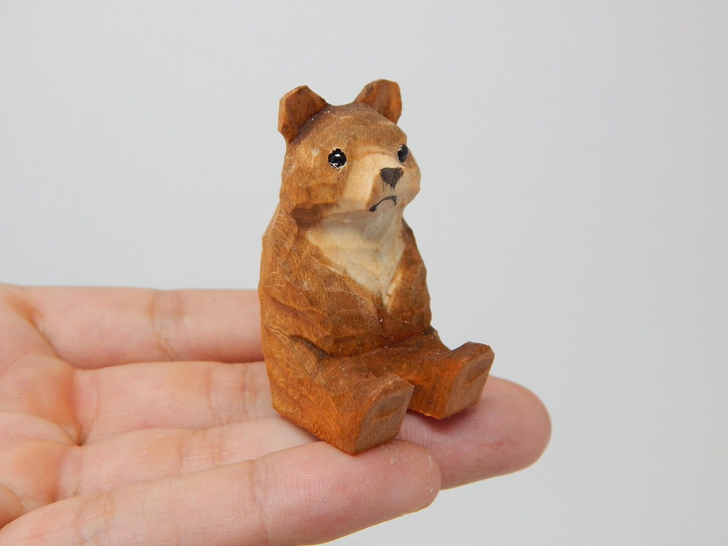 Brown Bear Ornament Handmade Wooden Hanging Decor Rustic Carving Grizzly Cabin Figurine