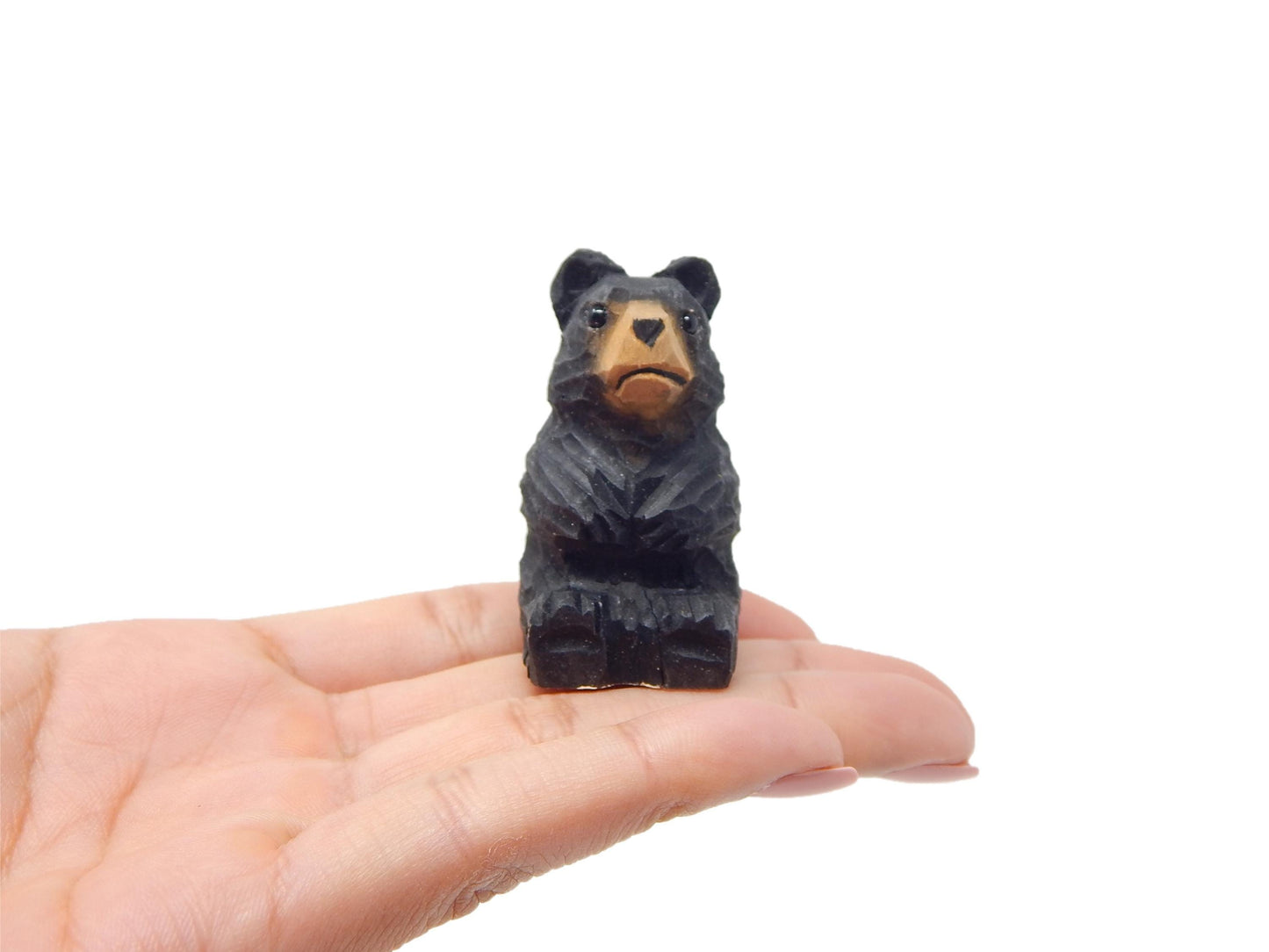 Black Bear Wooden Ornament | Hand Carved Woodland Gift Decor