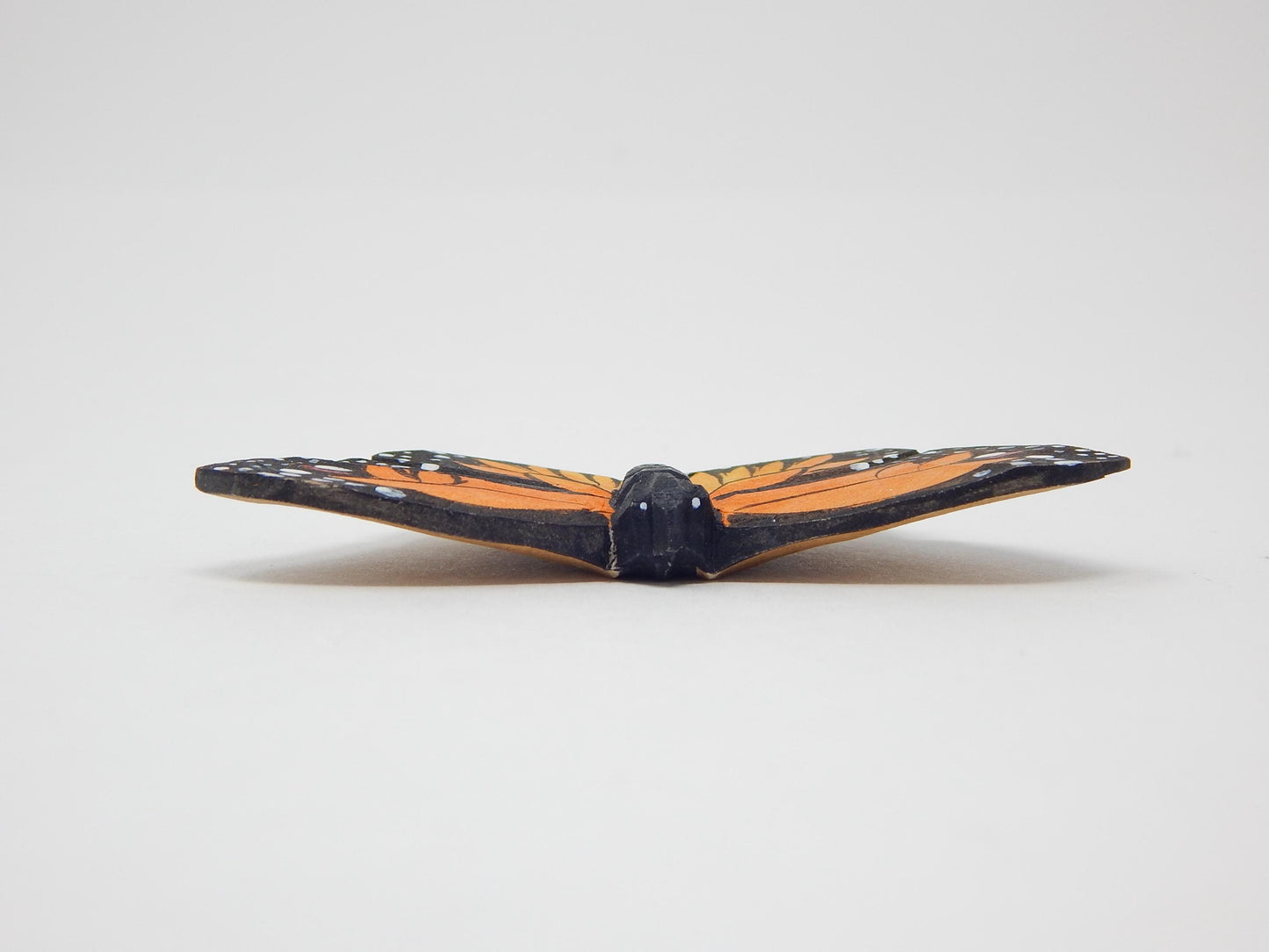 Hand-Carved Wooden Monarch Butterfly Ornament – Rustic Hanging Decor