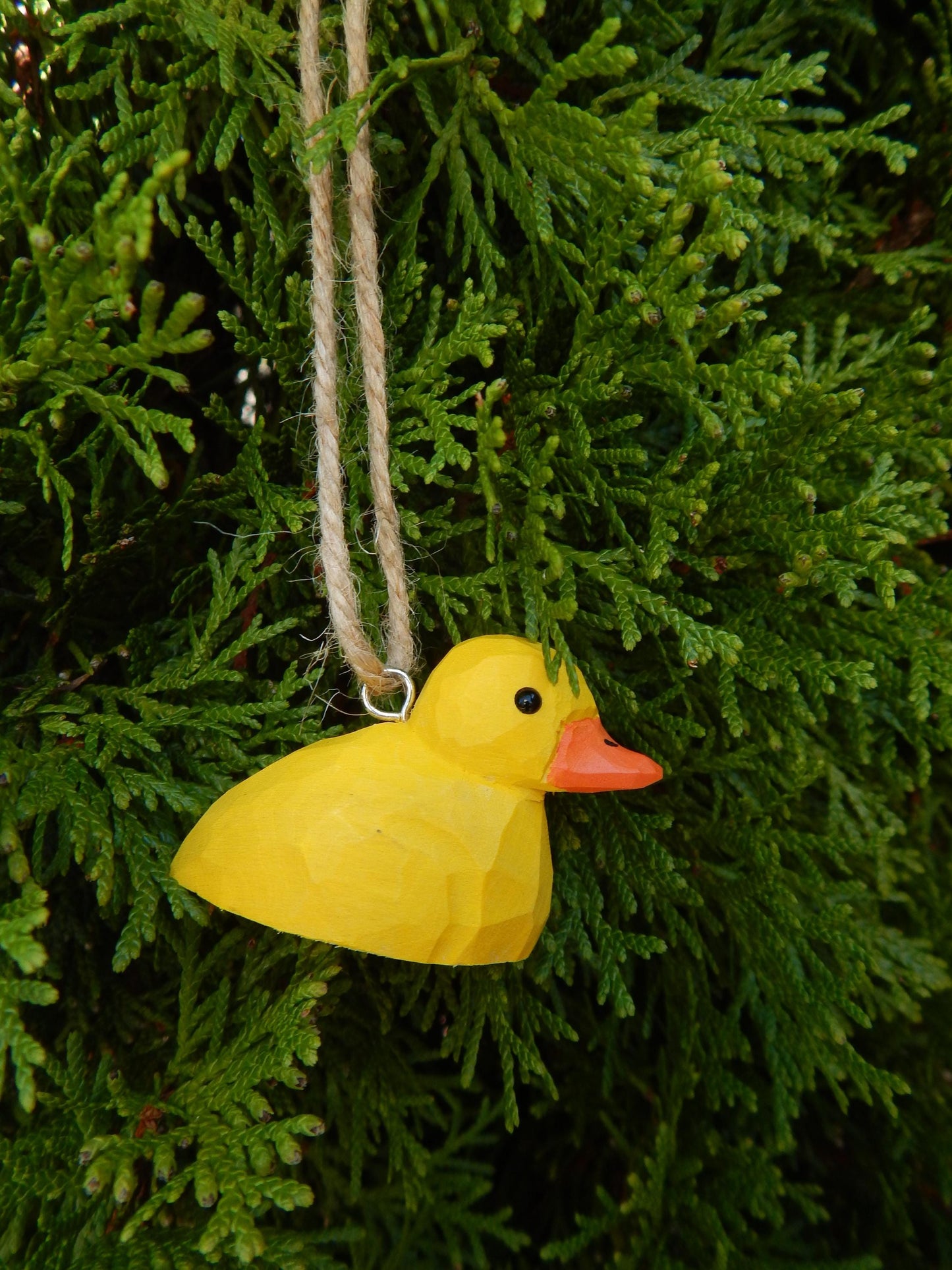 Baby Duck Yellow Bird Ornament Figure Statue Wood Decor Small Animal Miniature Carving